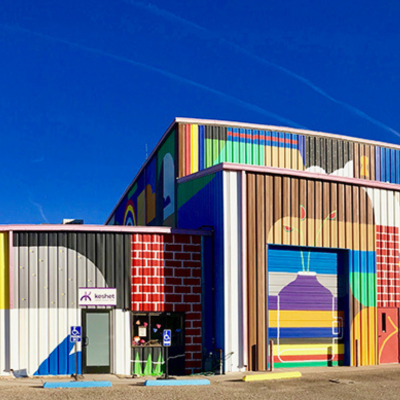 A portion of the mural on the outside of the Keshet Dance Space in Albuquerque, New Mexico.