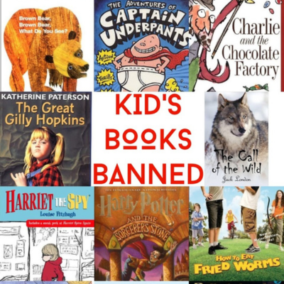 Top 10 Challenged Books for 2023 image of portions of covers presented by the American Library Association