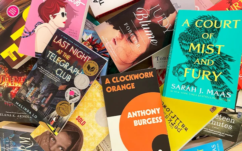 Top 10 Challenged Books for 2023 image of portions of covers presented by the American Library Association